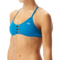 TYR Top Bikini Solid Pacific Tieback